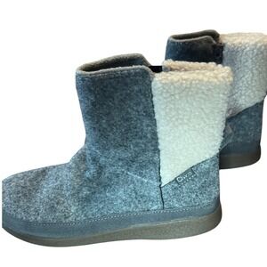 Chaco Revel Chelsea Grey Wool Felt Sherpa Fleece Boots JCH109344 Womens 8.5